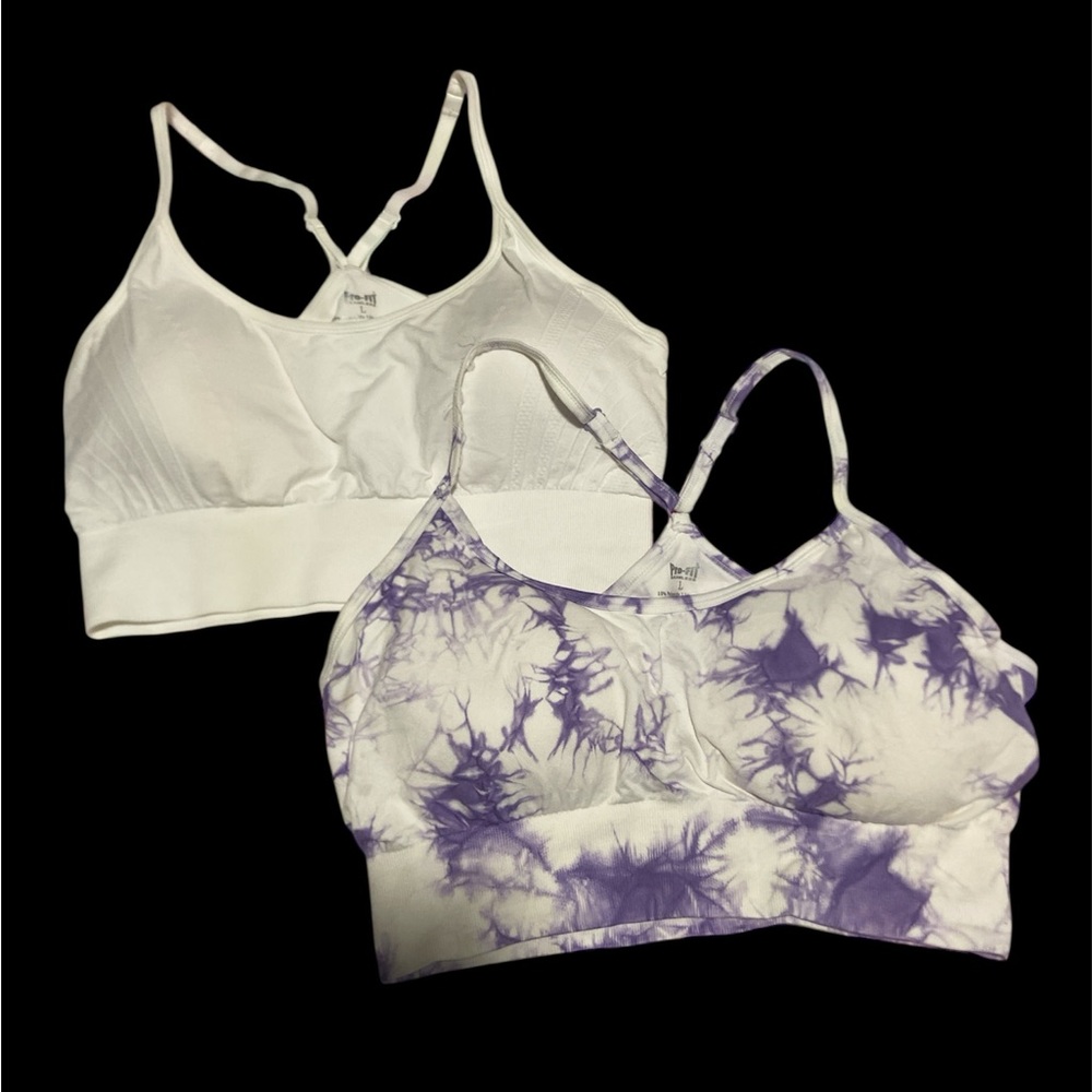 White and Purple Tie-Dye Sports Bras Intimates & Sleepwear